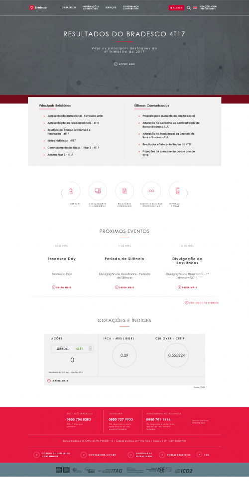 Mais um Projeto entregue: Bradesco RI 9 Screenshot 2018 2 21 Bradesco RI e1519241607705